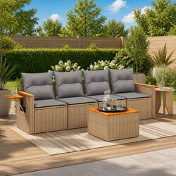 Your Ideal Outdoor Sofa Set: 5-Piece Garden Sofa with Cushions