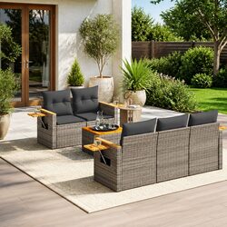 6 Piece Garden Sofa Set for Outdoor Spaces