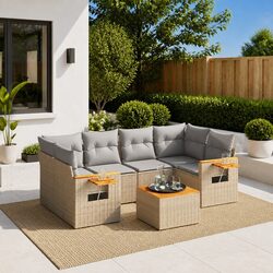 Compact and Functional 7 Piece Garden Sofa Set