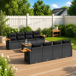 Compact 9 Piece Modular Sofa Set for Outdoor Relaxation