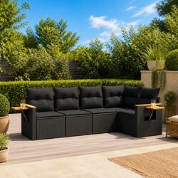 Compact 5 Piece Garden Sofa Set with Storage and Style