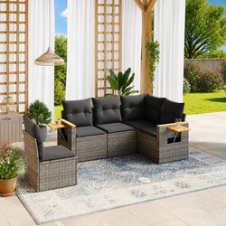 5-Piece Garden Sofa Set with Cushions