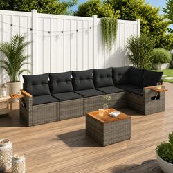 Compact Grey 7 Piece Garden Sofa Set for Outdoor Spaces