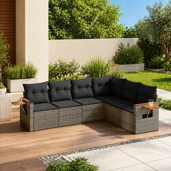 Grey 6-Piece Outdoor Sofa Set for Relaxing Evenings