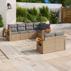 Concise 7-Piece Garden Sofa Set with Cushions