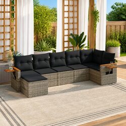 7-Piece Grey Garden Sofa Set for Outdoor Relaxation