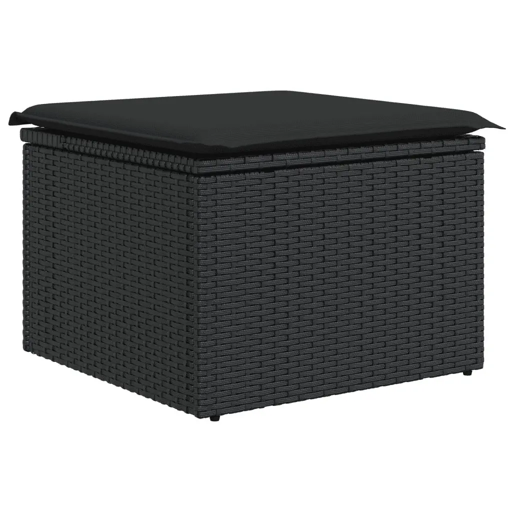 6 Piece Garden Sofa Set Black Poly Rattan Outdoor Furniture Patio Lounge with