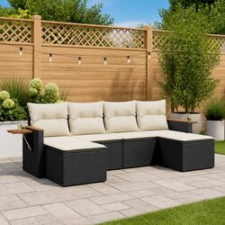 Sleek 6-Piece Modular Outdoor Sofa Set in Black