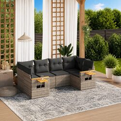 Grey 6-Piece Garden Sofa Set