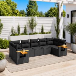 Compact 7-Piece Garden Sofa Set with Cushions