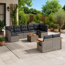 Modular Grey 10-Piece Sofa Set