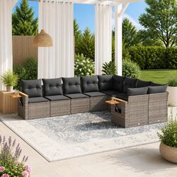 9 Piece Outdoor Sofa Set in Grey