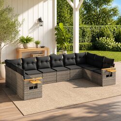 10-Piece Garden Sofa Set with Cushions and Storage