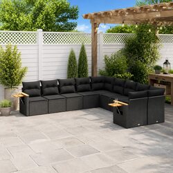 10-Piece Outdoor Sofa Set in Black