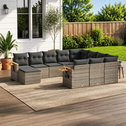 Grey 11 Piece Sofa Set for Outdoors
