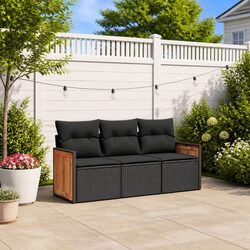 Garden Sofa Set 3 Piece Outdoor Furniture Patio Seating with Cushions Storage