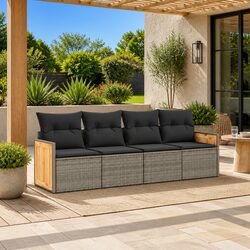 Comfortable Outdoor Sofa Set 4 Piece Modular with Storage