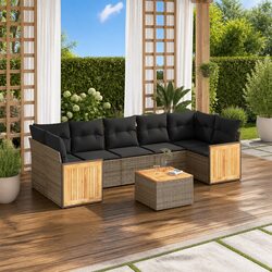 Compact 8 Piece Garden Sofa Set for Easy Outdoor Living