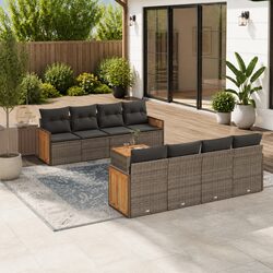 Compact and Confident 9-Piece Garden Sofa Set