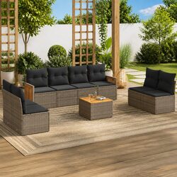 Garden Sofa Set 9 Piece Outdoor Furniture Patio Sectional with Storage Cushions