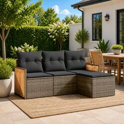 Stylish 4-Piece Garden Sofa Set with Cushions
