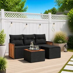 5 Piece Outdoor Garden Sofa Set: Comfort & Storage