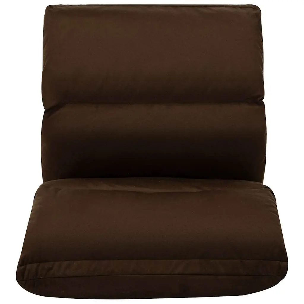 Folding Floor Chair Brown Adjustable Compact Indoor Outdoor Lounger