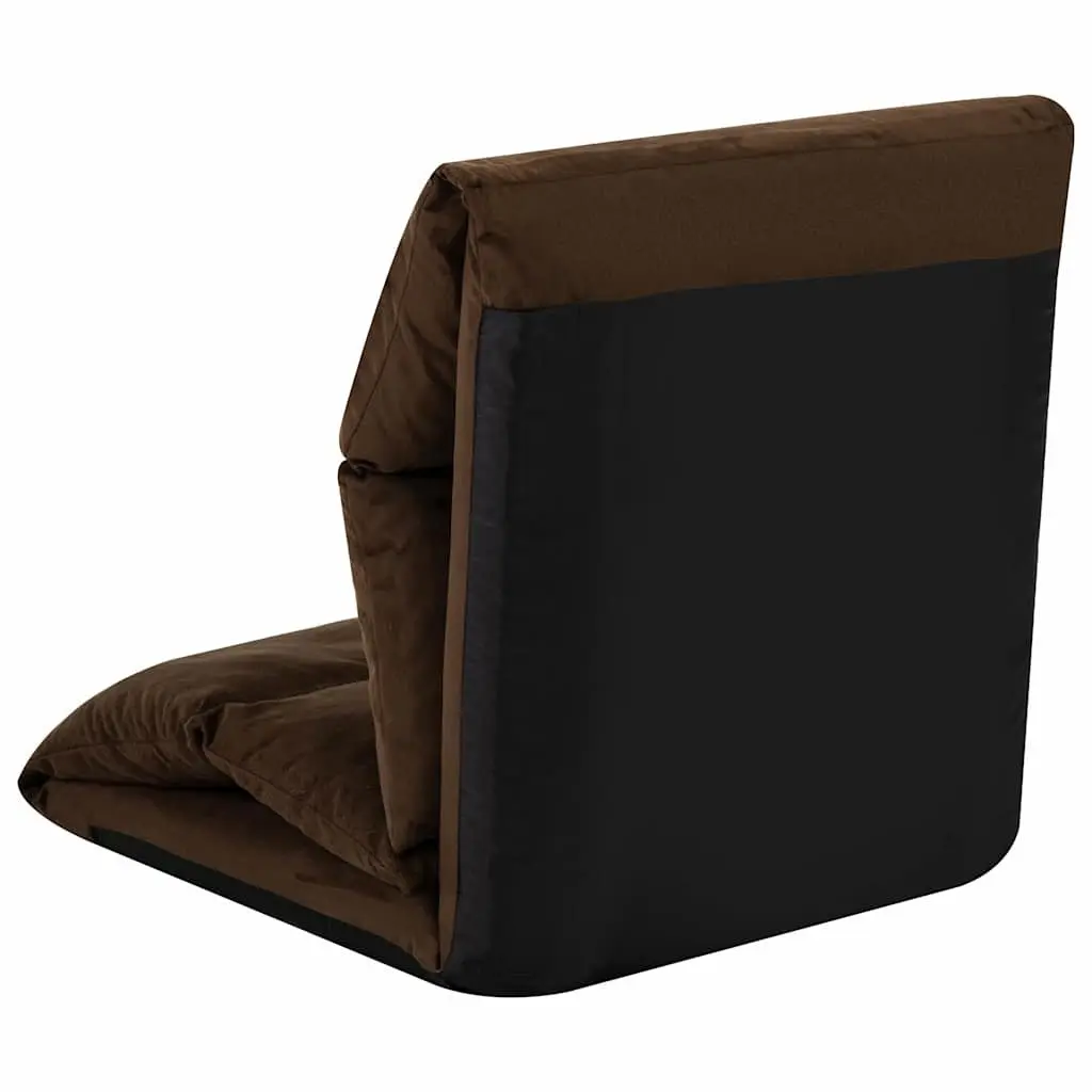 Folding Floor Chair Brown Adjustable Compact Indoor Outdoor Lounger