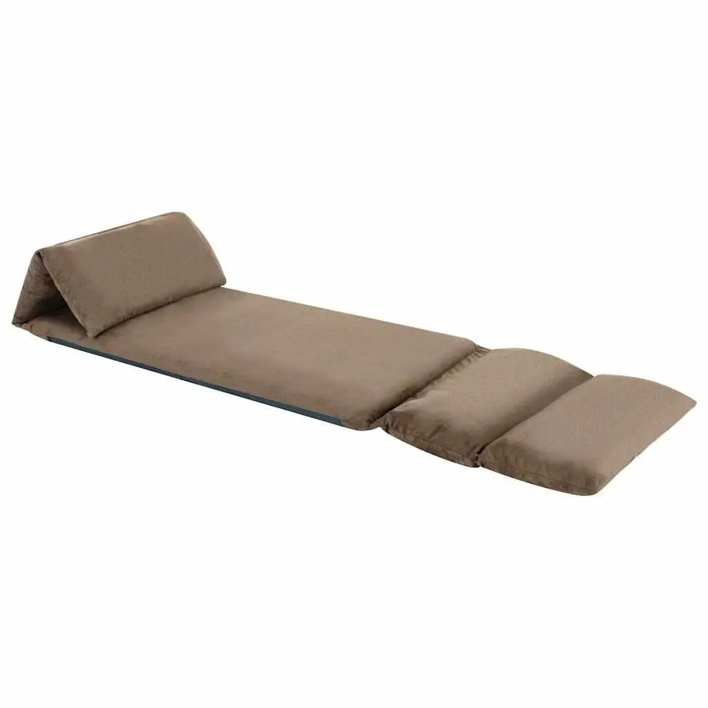 Adjustable Folding Floor Chair Compact Taupe Indoor Outdoor Chaise Lounge