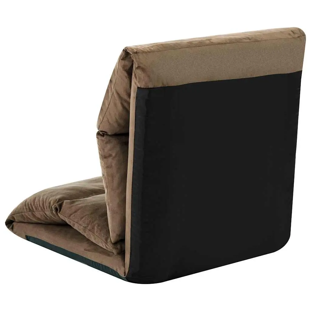 Adjustable Folding Floor Chair Compact Taupe Indoor Outdoor Chaise Lounge
