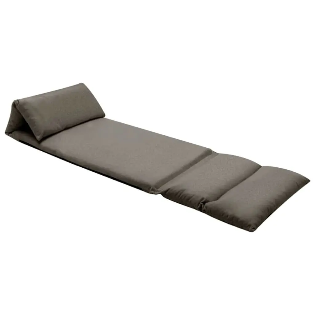Folding Floor Chair Grey Microfibre Adjustable Compact Reclining Lounge Seat