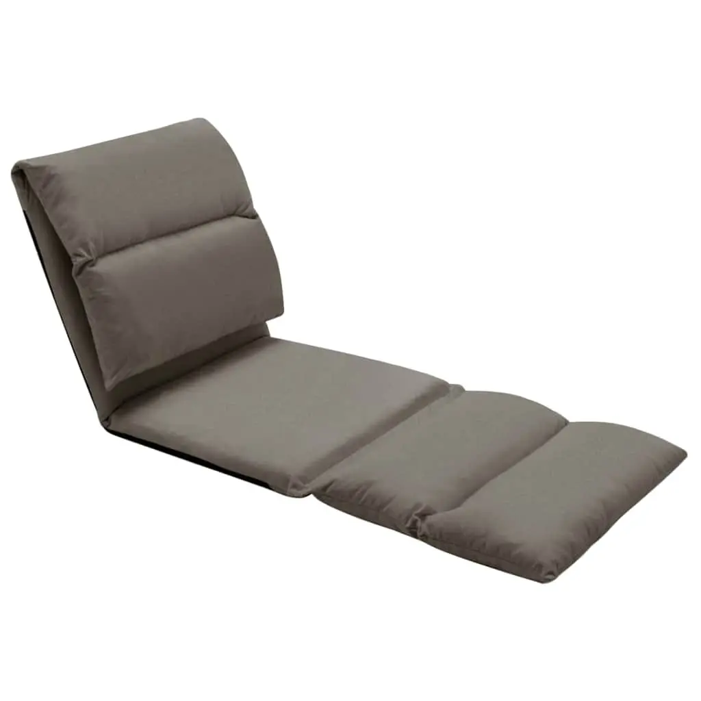Folding Floor Chair Grey Microfibre Adjustable Compact Reclining Lounge Seat