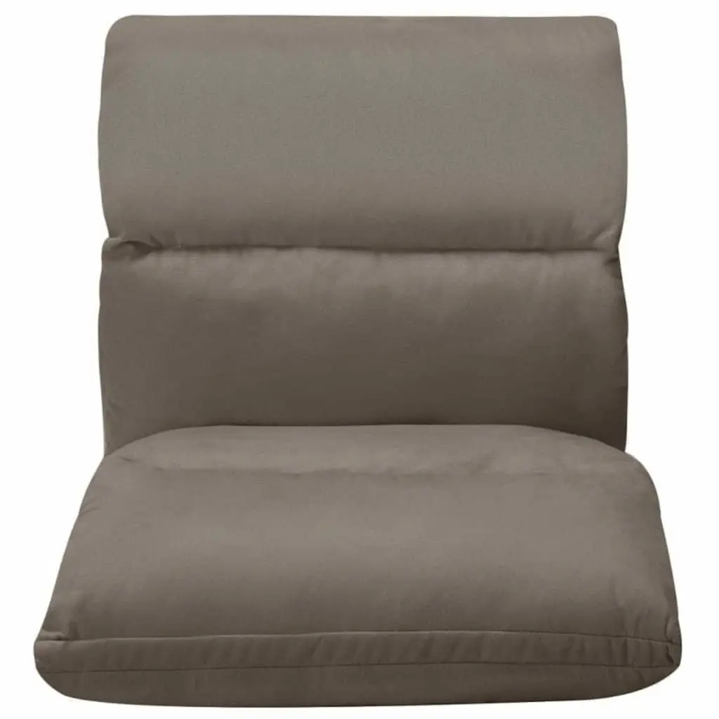 Folding Floor Chair Grey Microfibre Adjustable Compact Reclining Lounge Seat