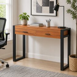 Compact Wooden Desk with 2 Drawers, 100x40x75 cm