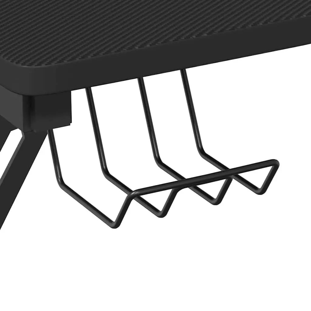 Gaming Desk with Y Shape Legs Black Computer Workstation Setup 90x60x75cm