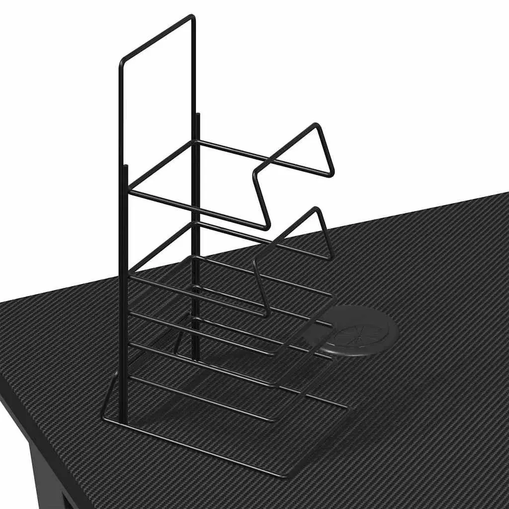 Gaming Desk with Y Shape Legs Black Computer Workstation Setup 90x60x75cm