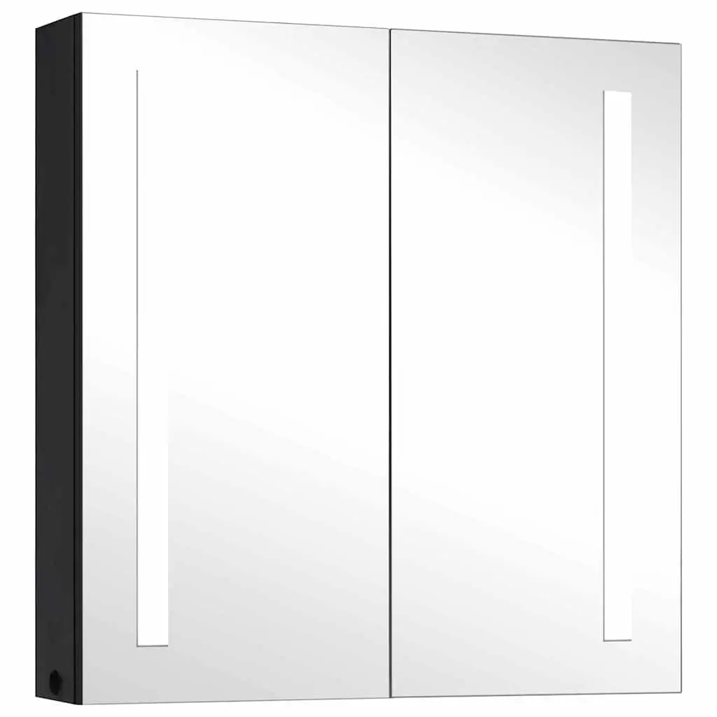 Bathroom Vanity Mirror Cabinet Anthracite 62x14x60cm LED Integrated Lighting Storage Unit