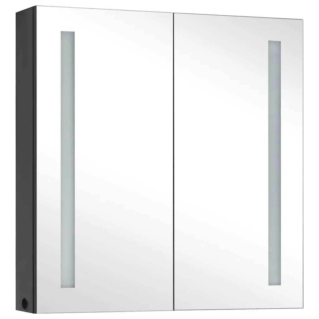 Bathroom Vanity Mirror Cabinet Anthracite 62x14x60cm LED Integrated Lighting Storage Unit