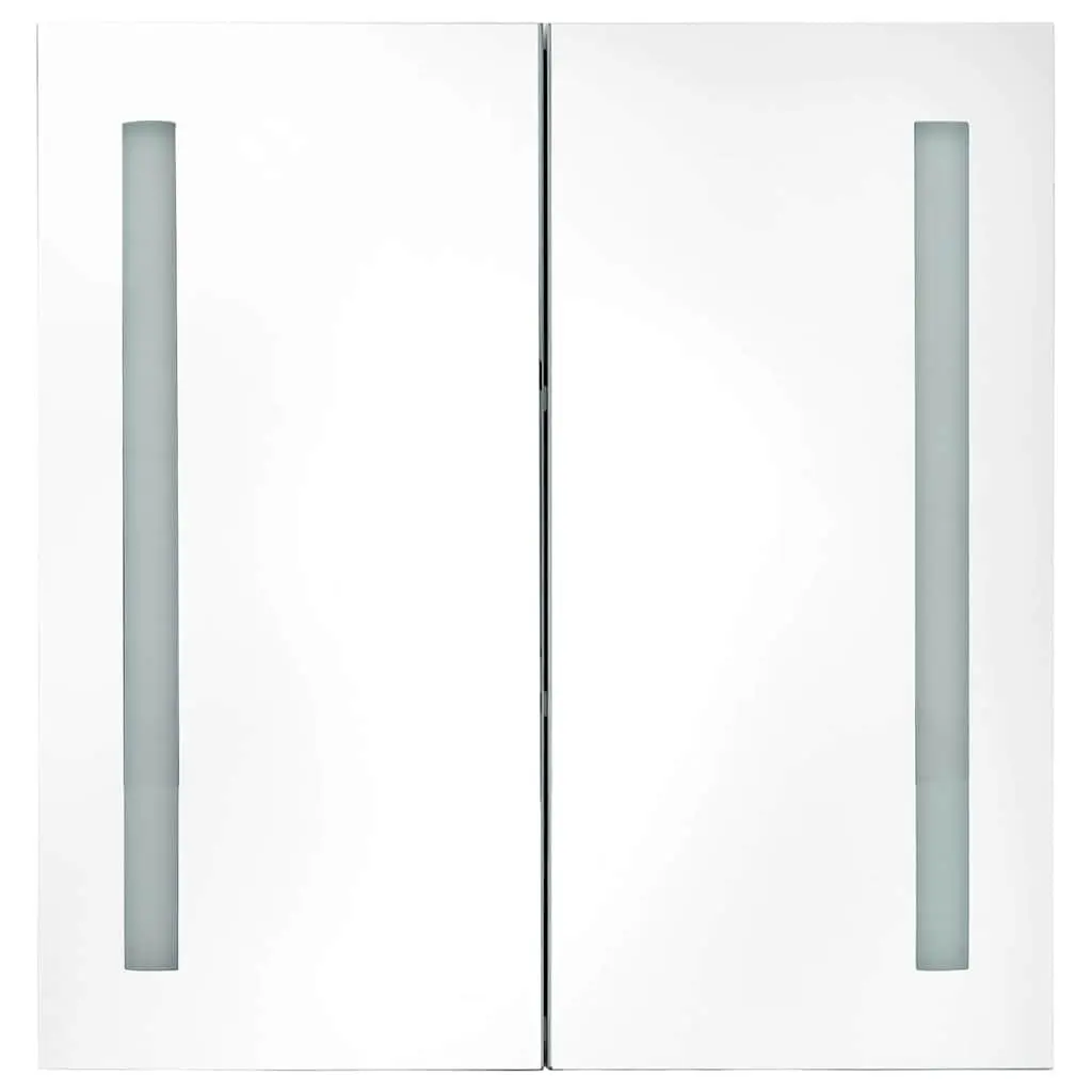 Bathroom Vanity Mirror Cabinet Anthracite 62x14x60cm LED Integrated Lighting Storage Unit