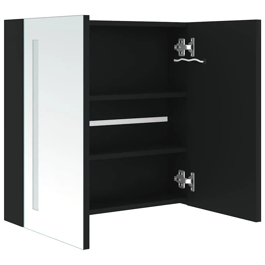 Bathroom Vanity Mirror Cabinet Anthracite 62x14x60cm LED Integrated Lighting Storage Unit