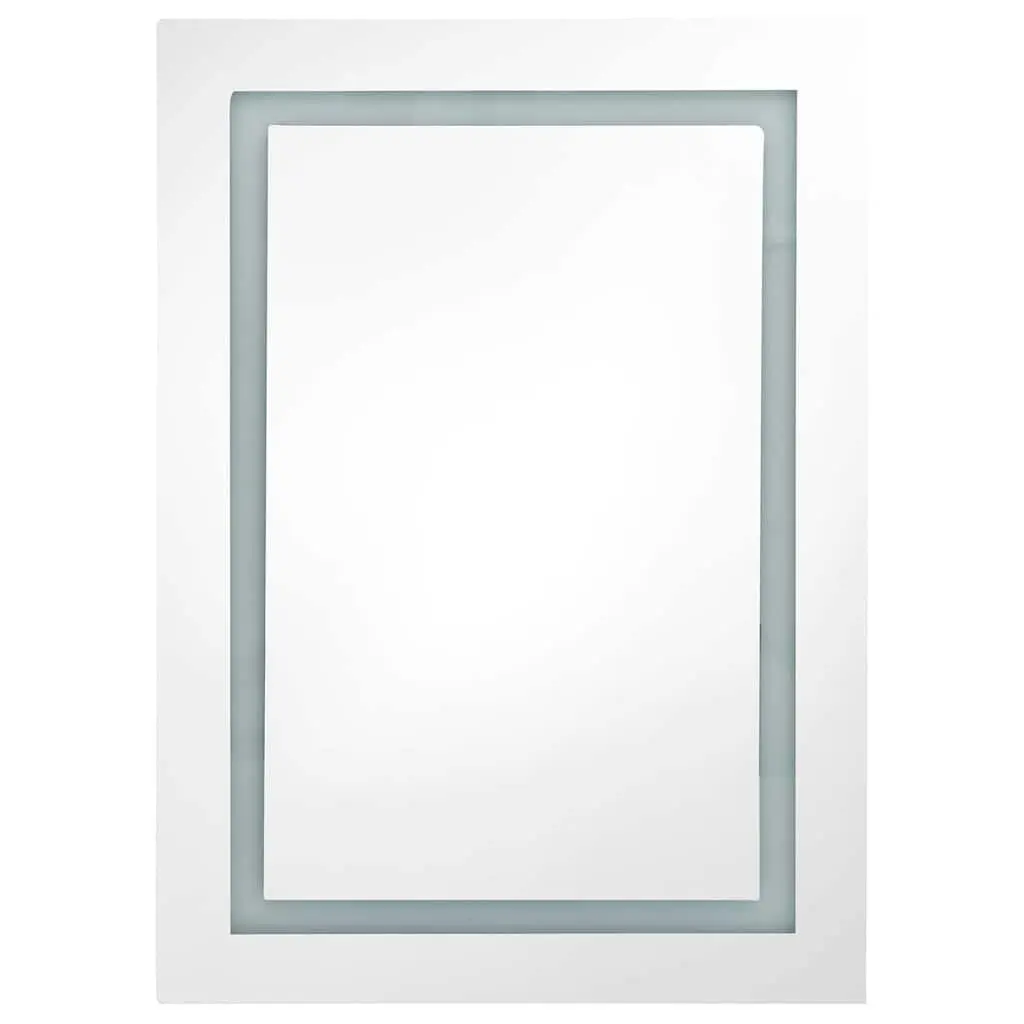 Bathroom Vanity Mirror Cabinet Anthracite 50x13x70cm LED Light Storage