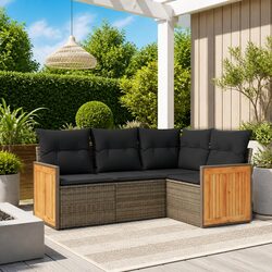 Sleek Garden Sofa Set: 4-Piece Modular Design