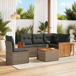 6-Piece Garden Sofa Set in Grey