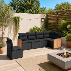 6-Piece Outdoor Furniture Set in Black
