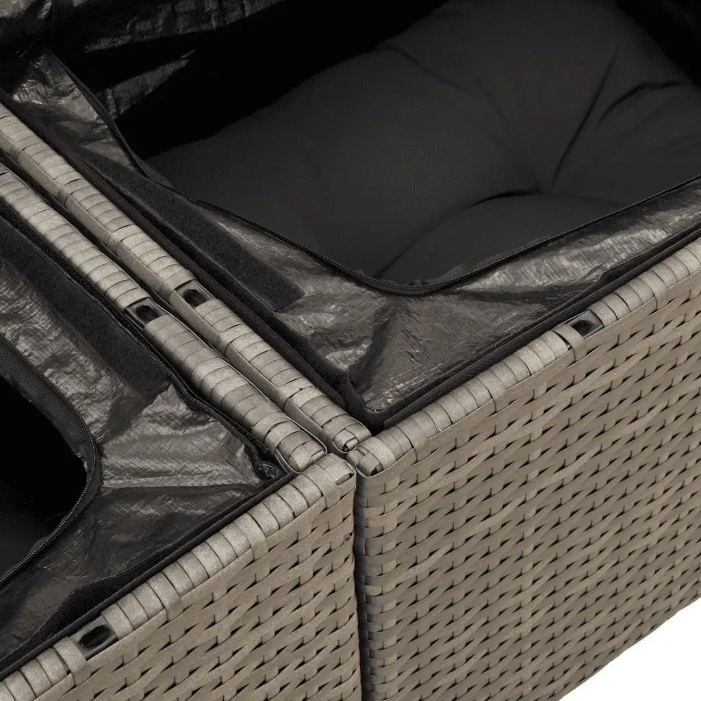 Garden Sofa Set 10 Piece Outdoor Furniture Patio Grey Poly Rattan Modular