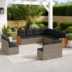 Efficient 11 Piece Garden Sofa Set in Grey
