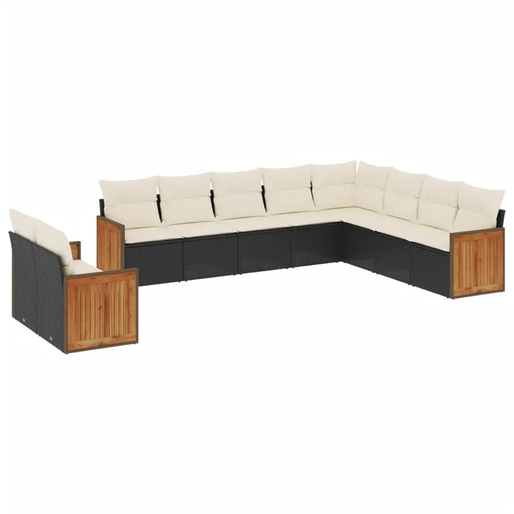 Garden Sofa Set 10 Piece Outdoor Furniture Patio Lounge Rattan Black Modular