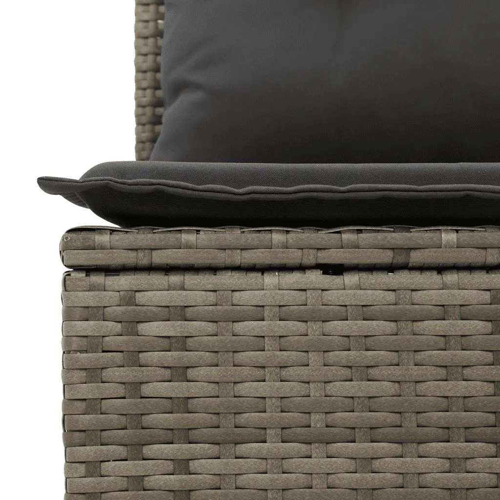 Garden Sofa Set 11 Piece Grey Poly Rattan Outdoor Patio Furniture with Cushions