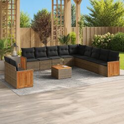 12 Piece Grey Garden Sofa Set for Outdoor Enjoyment
