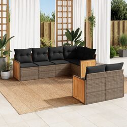 7 Piece Modular Grey Garden Sofa Set